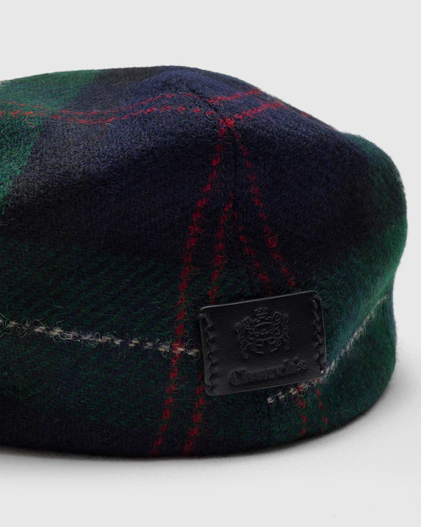 Chapeau de conduite en tissu tartan laine de Shetland