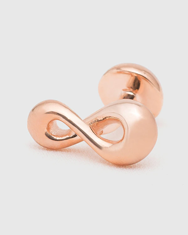 Pinceau Infinity en or rose plaqué nœud infini