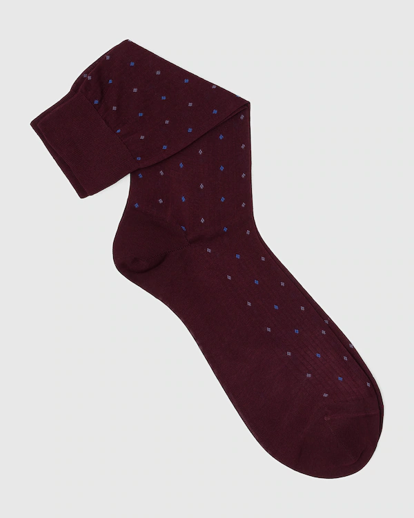 Chaussettes contrastées en coton à petits losanges courtes