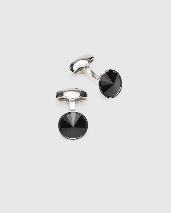 Passe-menterie Galileo Jet Swarovski et plaqué rhodium
