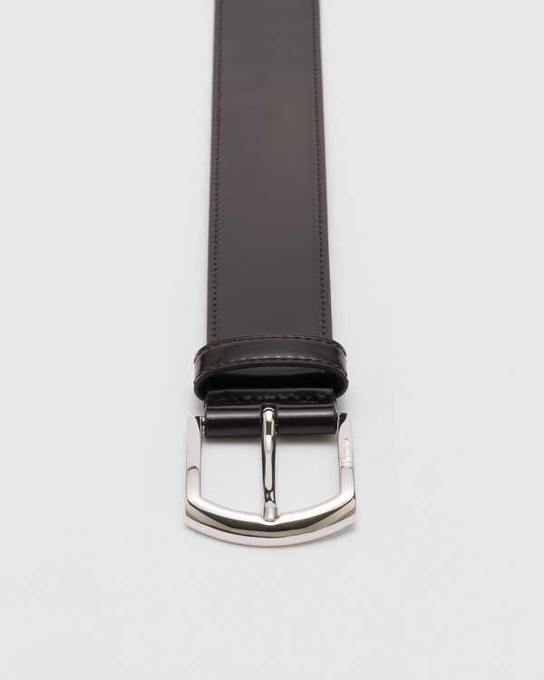 Ceinture classique à boucle, ceinture en cuir brossé