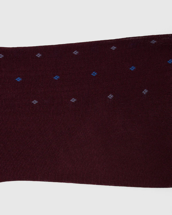 Chaussettes contrastées en coton à petits losanges courtes