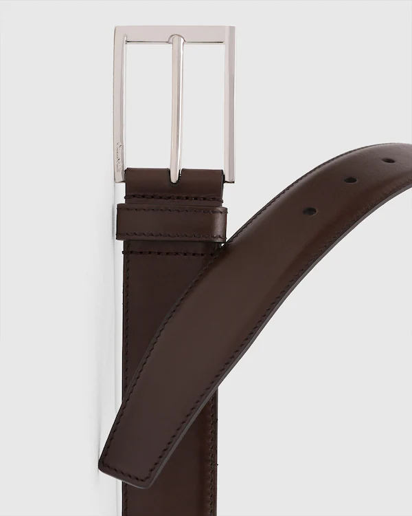 Ceinture à boucle allongée en cuir Nevada