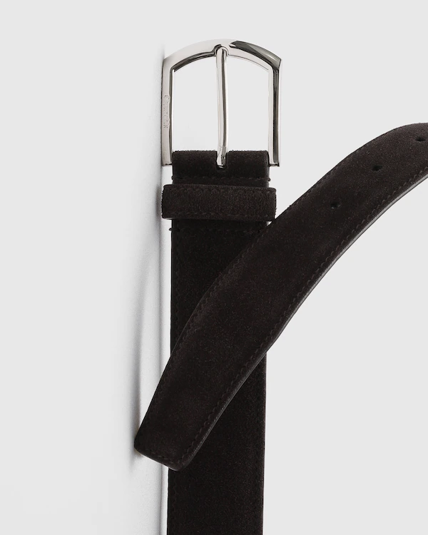 Ceinture classique à boucle en ceinture de cuir suédé