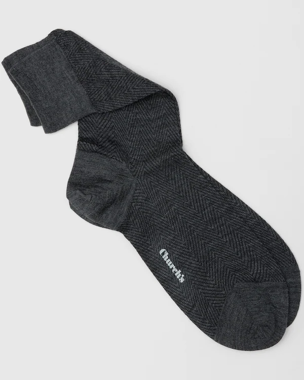 Chaussettes à motif herringbone Chaussettes en laine herringbone