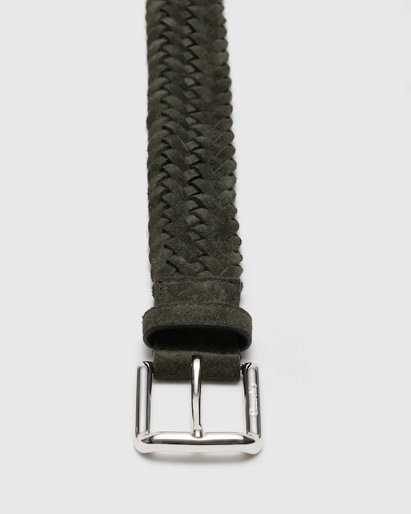 Ceinture tressée en daim