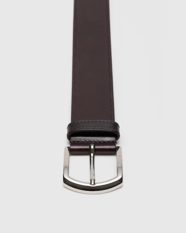 Ceinture classique à boucle, ceinture à boucle en cuir de veau délavé