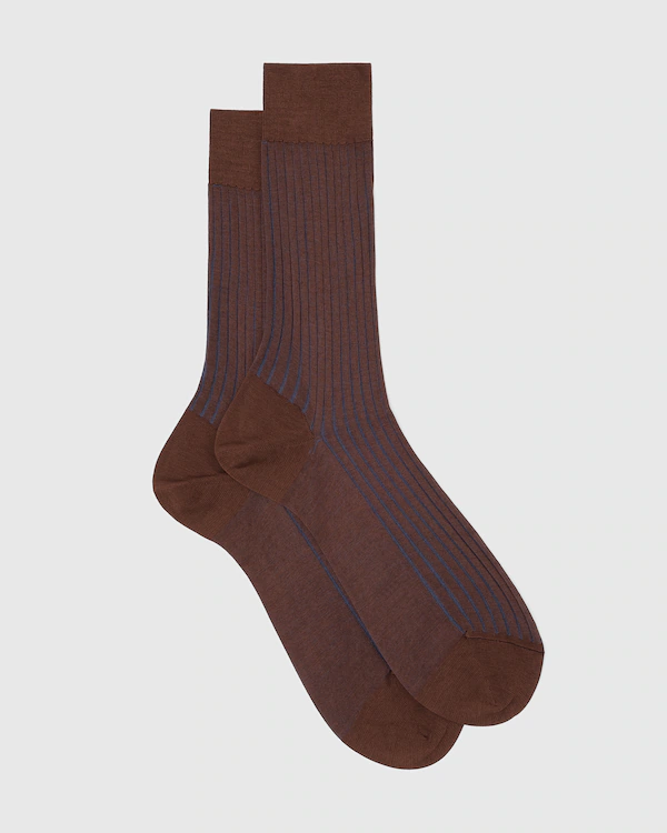 Chaussettes courtes en coton à rayures contrastantes