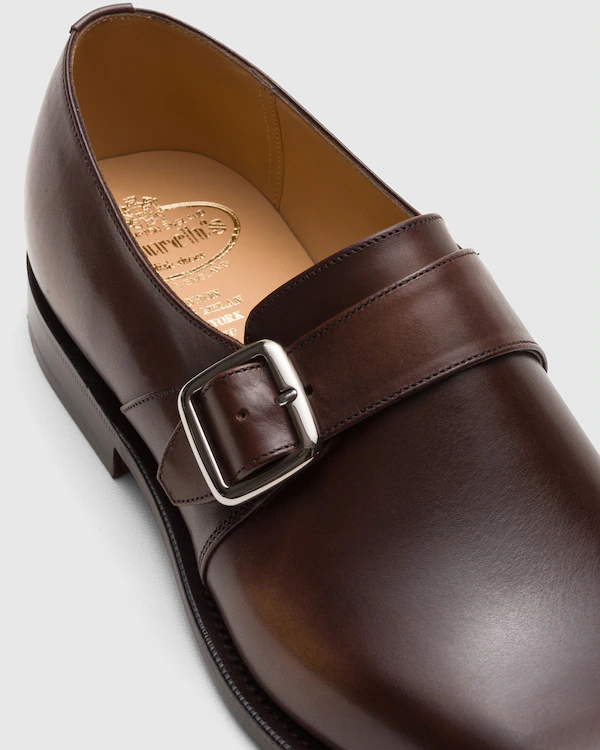Westbury Monk Strap en cuir de veau blanchi