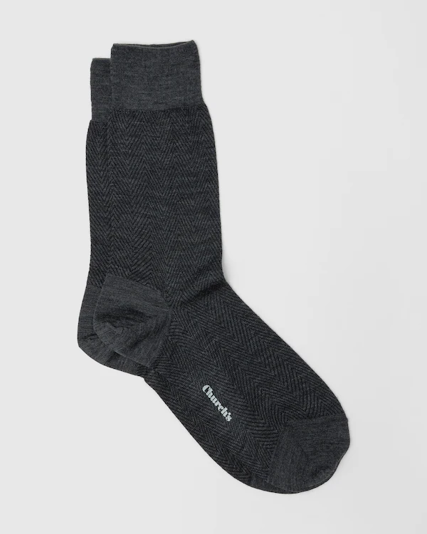 Chaussettes à motif herringbone Chaussettes en laine herringbone